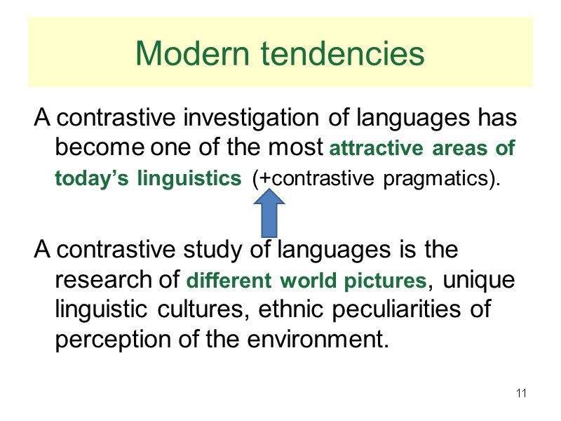 Modern tendencies A contrastive investigation of languages has become one of the most attractive